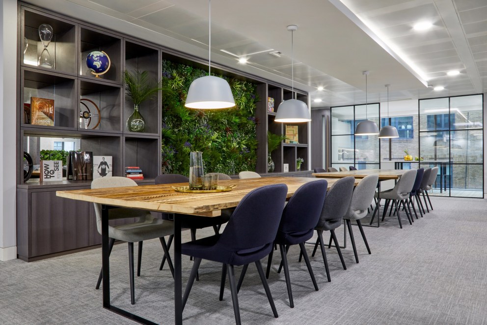 Mayfair Office Project  | Sharing tables  | Interior Designers